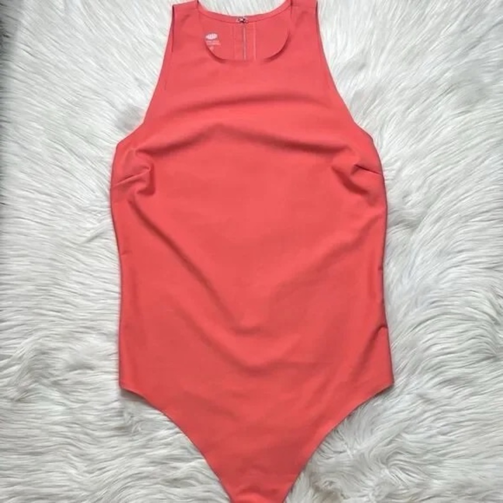 Parade High Neck Bodysuit Coral Pink